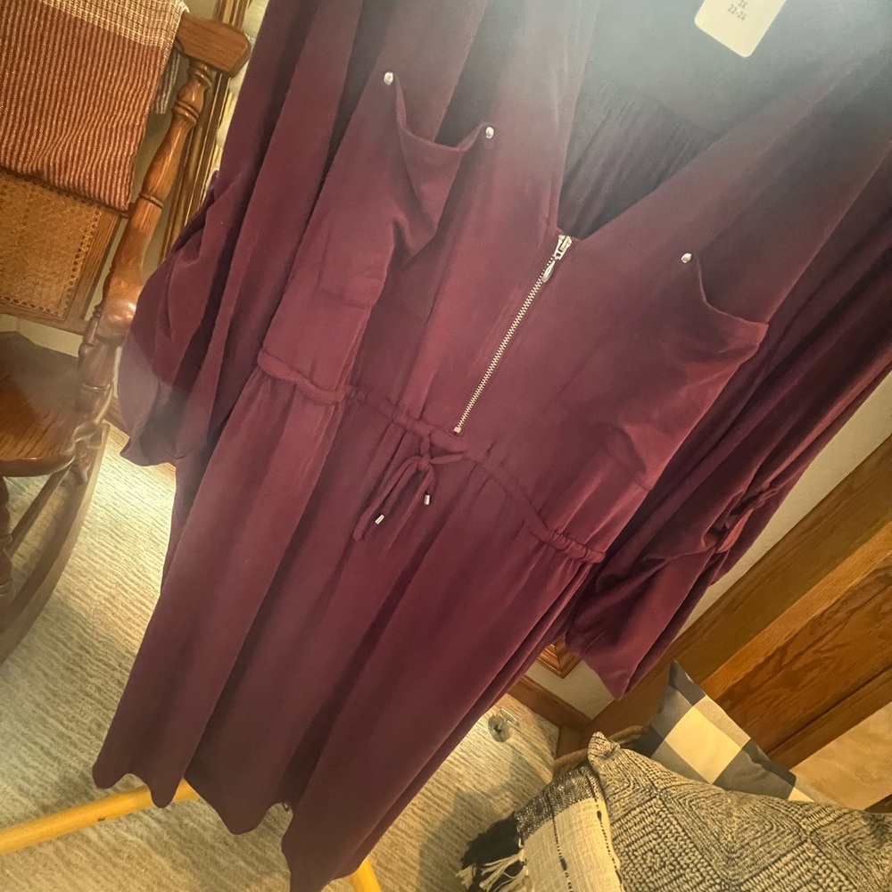 Torrid Burgundy Long Sleeve Dress